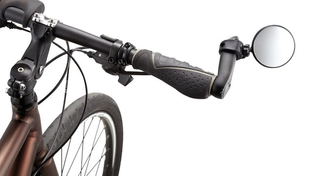 Specchio per bicicletta XLC MR-K03 - rotazione di 360° - vetro infrangibile - diametro 22,3 - 33,0 mm