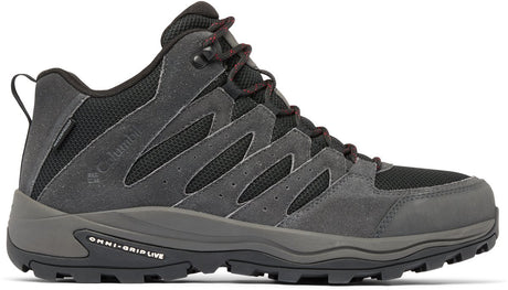 Columbia redmond™ iv mid waterproof heren wandelschoenen - black, mountain red 44.5