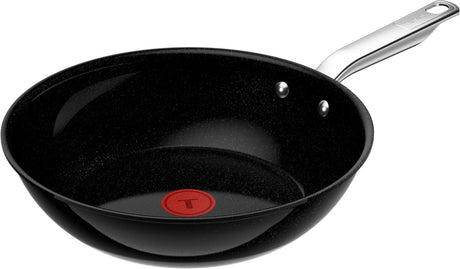 Tefal experience ceram - padella wok in ceramica - ø28 cm - nucleo in fusione - senza pfas - adatta per induzione - adatta per l'uso con spatole metalliche