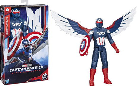 Hasbro Marvel Studios Captain America Brave New World, action figure Deluxe da 12 pollici di Captain America, accessori scudo