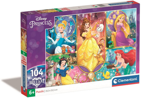 Clementoni - puzzle - 104 pezzi - principessa brillante - puzzle per bambini - da 6 anni