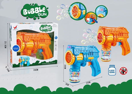 Pistola per bolle Amuuso da 23 cm con suono + soffiatore per bolle da 130 ml.
