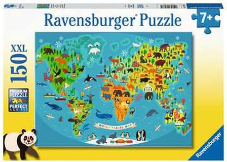 Ravensburger Puzzle Mappa del mondo degli animali - Puzzle - 150 pezzi