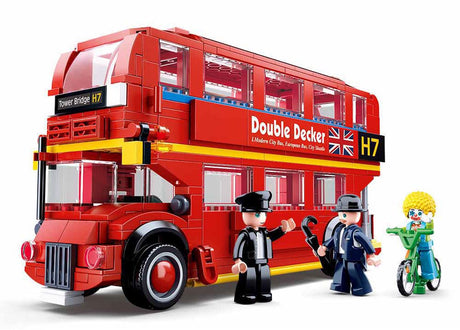 Sluban modelbricks london autobus a due piani giocattoli da costruzione - giocattoli da costruzione - set da costruzione con 382 blocchi da costruzione - m38-b0708 - da 6 anni