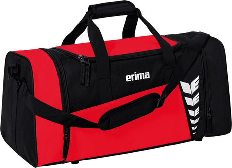 Borsa sportiva Erima six Wings (media) con tasche laterali - nero rosso | dimensione: mt