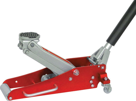 Cric da garage Carpoint - mobile - portata massima 1500kg - con piastra supporto ruote piroettanti - strato in gomma antiscivolo - valvola di sicurezza automatica