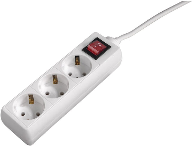 Multipresa Hama con interruttore - 3 vie - cavo 3m - bianco