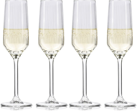 Calici da champagne Alpina 22cl - set di bicchieri da champagne 4 pezzi - adatti anche come bicchieri da spumante e prosecco - flute da champagne - set di bicchieri lavabili in lavastoviglie