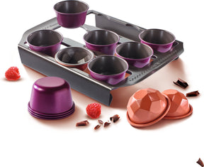 Set stampi da forno Ottosimon Tefal creabake viola 12 pezzi in metallo.