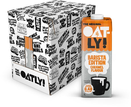 Avena! oatly oats barista edition gusto caramello - 6 pezzi - (6l) - latte vegetale a lunga conservazione - barista caramel - confezione risparmio