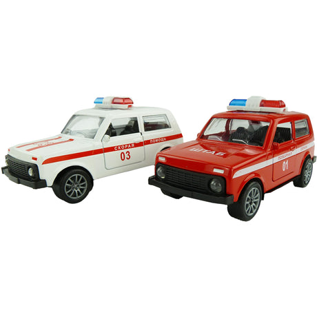 Jeep della polizia Aro tira indietro 11 cm colori assortiti
