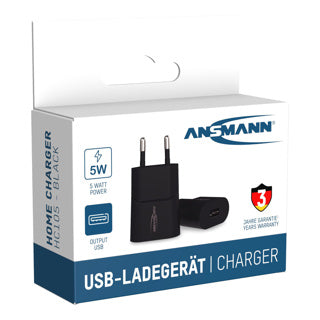 Blocco caricabatterie per telefono Ansmann USB-A nero | 4 pezzi