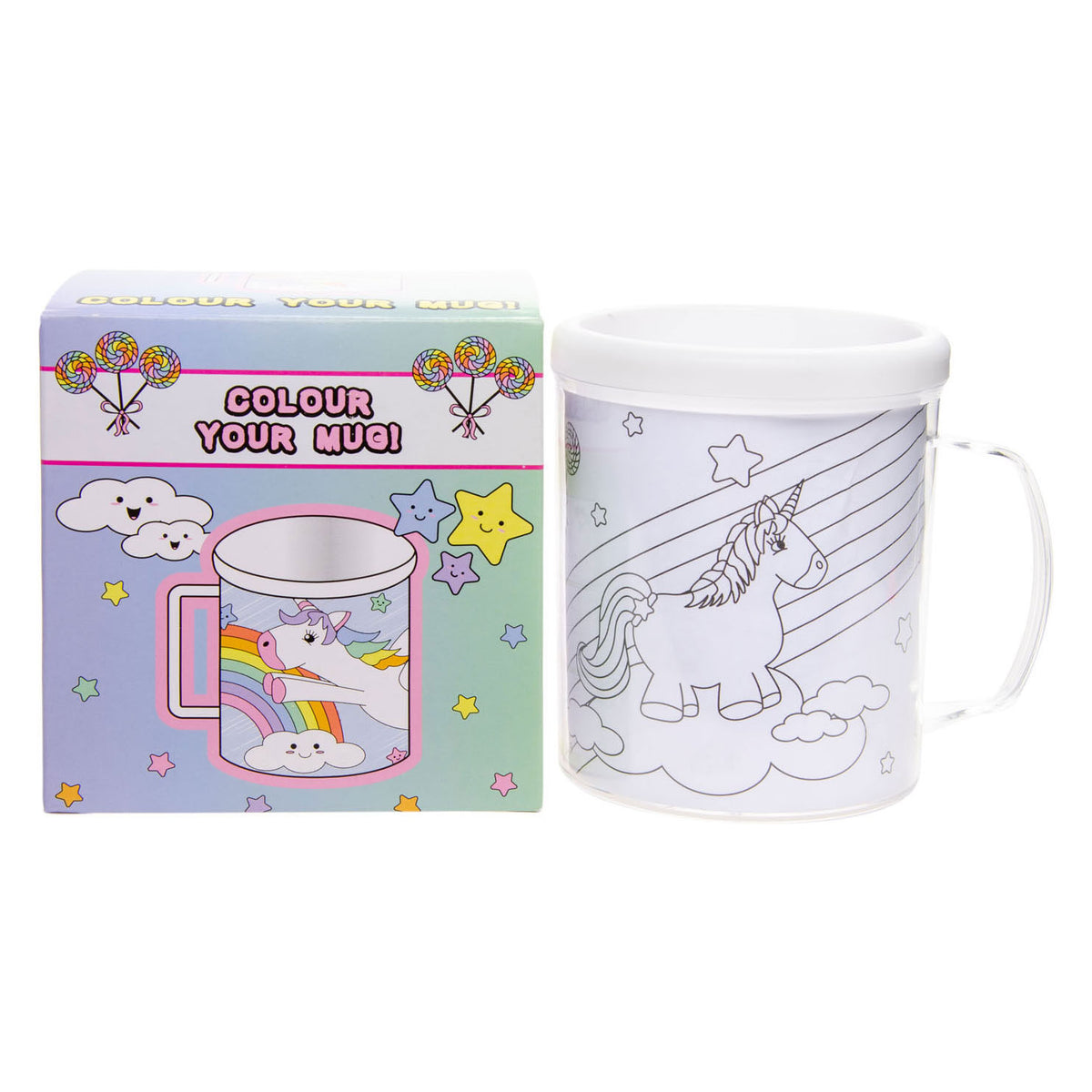 Duckiez colora la tua tazza unicorno 10 cm | 36 pezzi