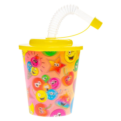 Tazza Duckiez con coperchio e faccina sorridente in paglia, 12 pz.