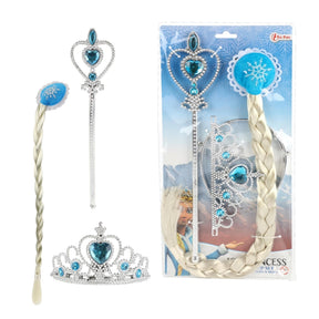 Toi-toys toi Toys set principessa del ghiaccio con treccia, tiara e bacchetta magica