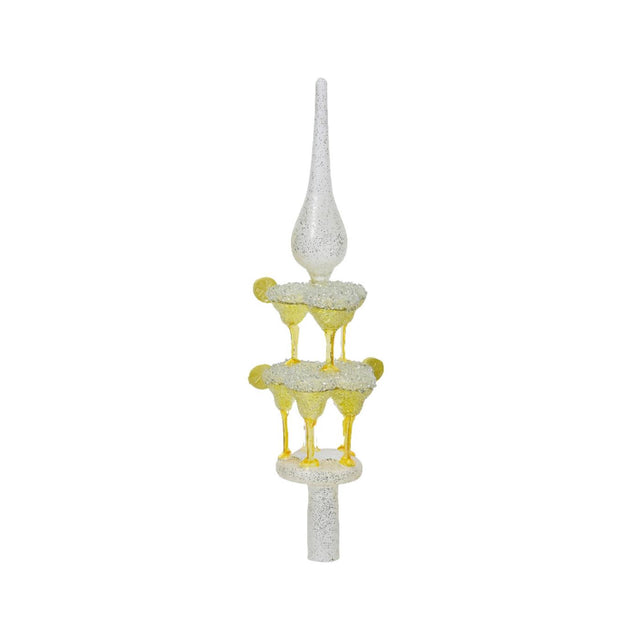 Torre cocktail Decoris Peak in vetro 31 cm giallo-verde