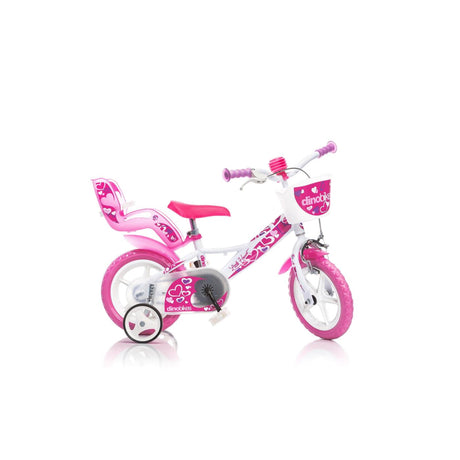 Dino Bikes Dino Bicicletta per ragazze cuoricino 16 pollici bianco rosa