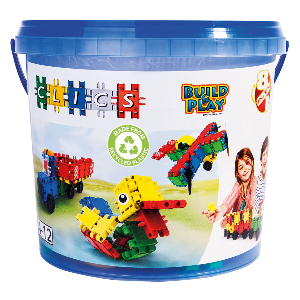 I clic costruiscono un secchio di gioco, 8 in 1