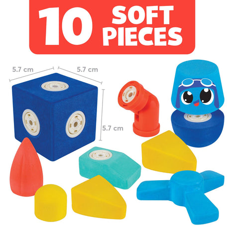 Blockaroo blocchi magnetici in schiuma per scatola per aereo, 10 pz.