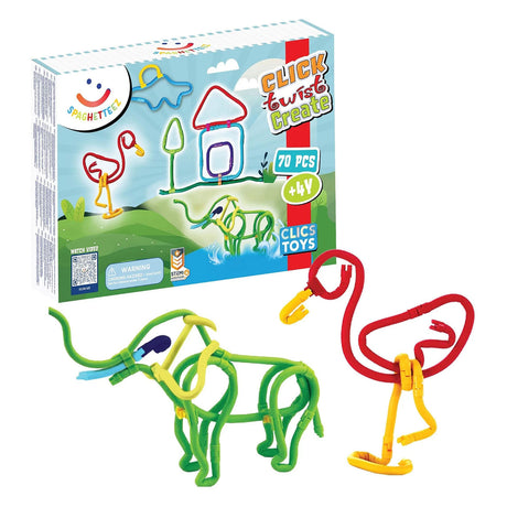 Spaghetteez set da 70 pezzi - aste da costruzione flessibili - giocattoli 4,5,6,7,8 anni ragazzi e ragazze - artigianato ragazze ragazzi - giocattoli da costruzione - giocattoli montessori - giocattoli educativi