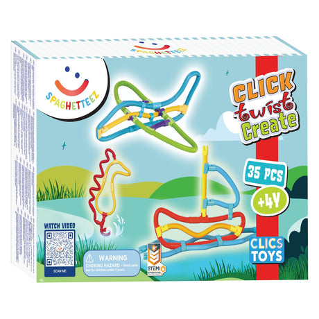 Bastoncini da costruzione flessibili Spaghetteez 3D art, 35 pz.