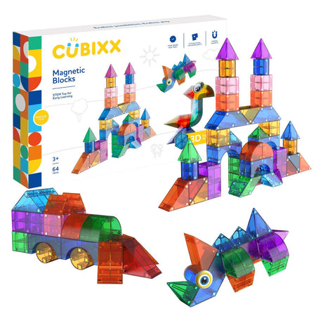 Giocattoli da costruzione magnetici Clics Cubixx - 64 pz.