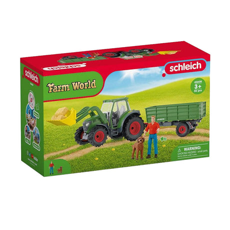 Trattore Schleich Farm World con rimorchio 42608