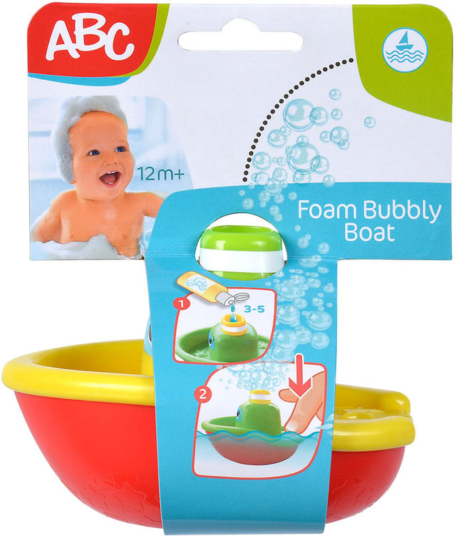 ABC, barca giocattolo con bagnoschiuma per il bagno: giocattoli da bagno colorati.