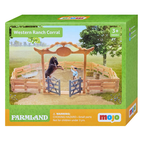Mojo ranch western con terreno agricolo e set da gioco per cavalli e cowboy - 380064