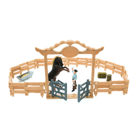 Mojo ranch western con terreno agricolo e set da gioco per cavalli e cowboy - 380064