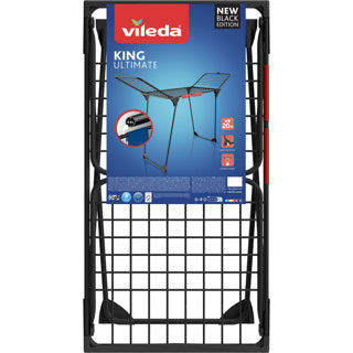 Stendino Vileda King Ultimate (edizione nera) - stendino da tavolo - lunghezza di asciugatura 20 m - stendibiancheria xxl