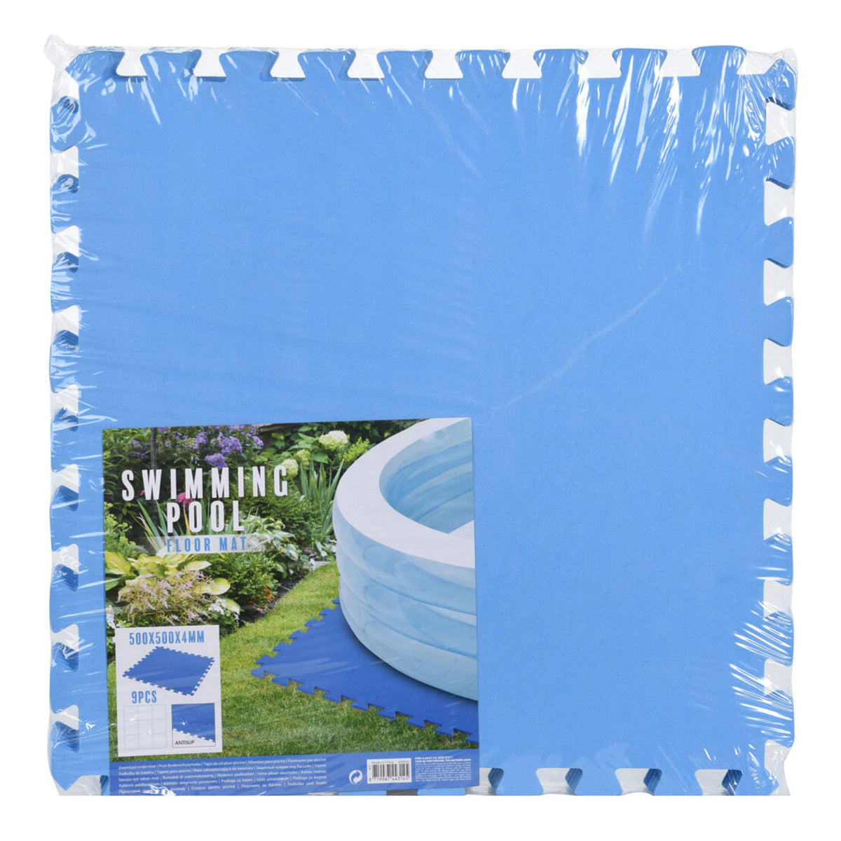 Piastrelle per piscina in schiuma blu 50x50 cm 9 pezzi