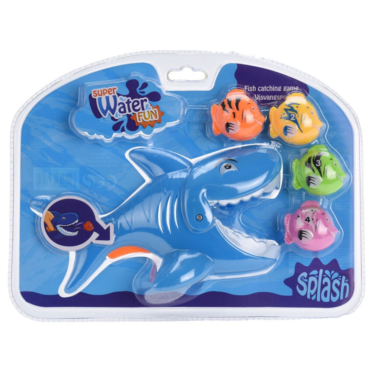 Squalo da gioco di pesca con 4 pesci