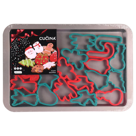 Tagliabiscotti Home Styling con teglia natalizia, 22 pz.