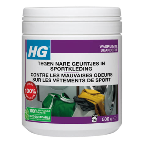 Hg contro gli odori sgradevoli nell'additivo detergente per abbigliamento sportivo 500gr