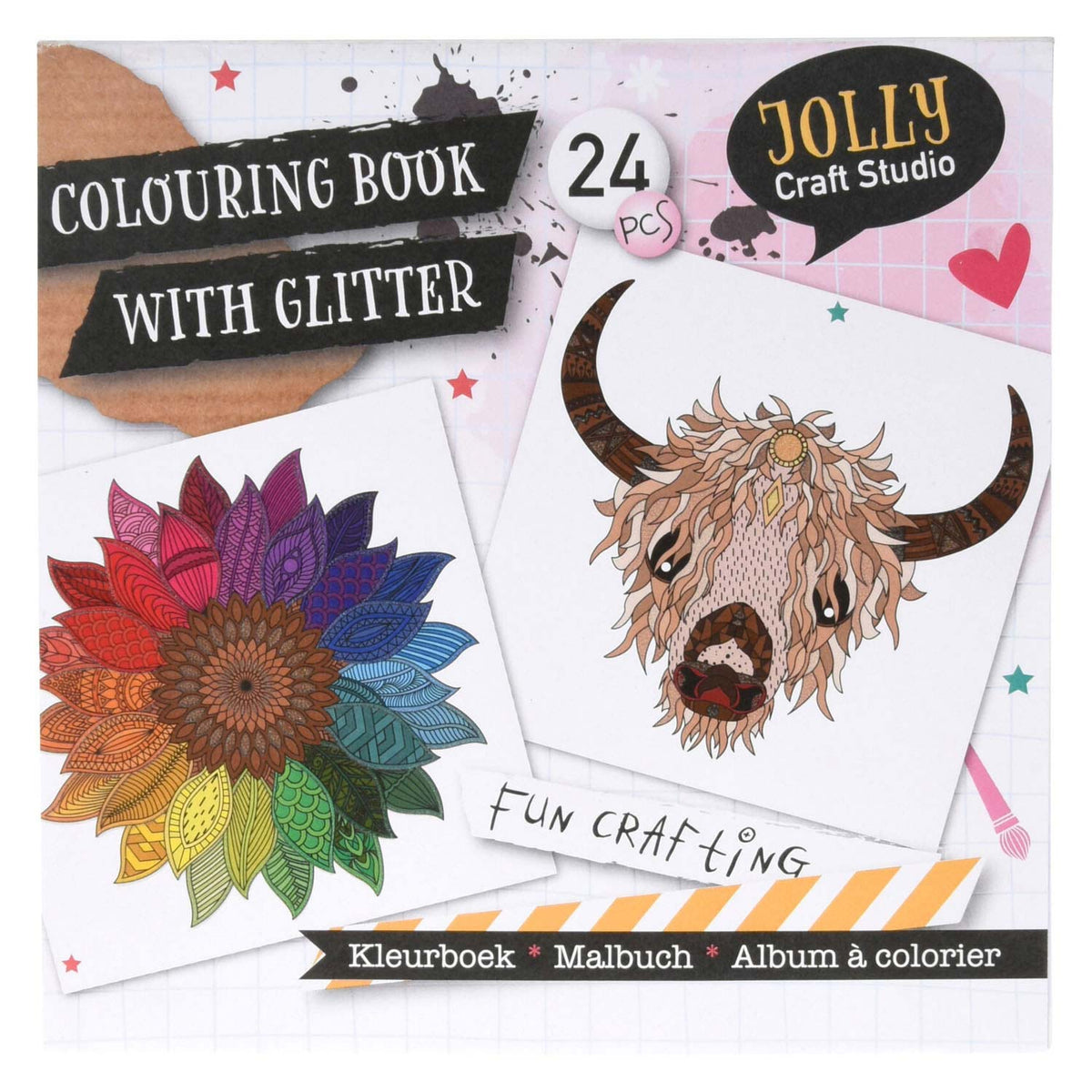 Libro da colorare con glitter