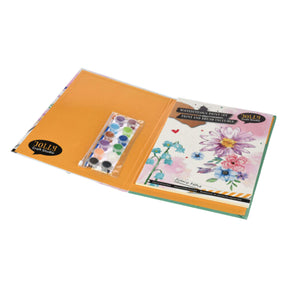 Set di colori ad acquerello con carta