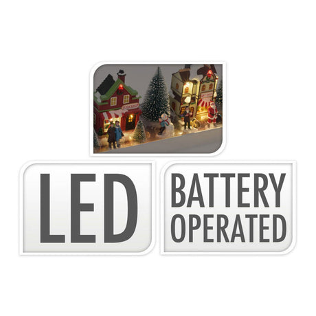 Villaggio di Natale con set LED, 17 pz.