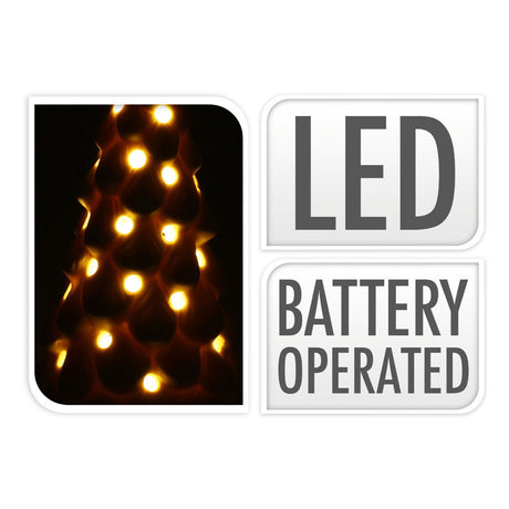 Albero di Natale in porcellana con LED, set da 6 pezzi