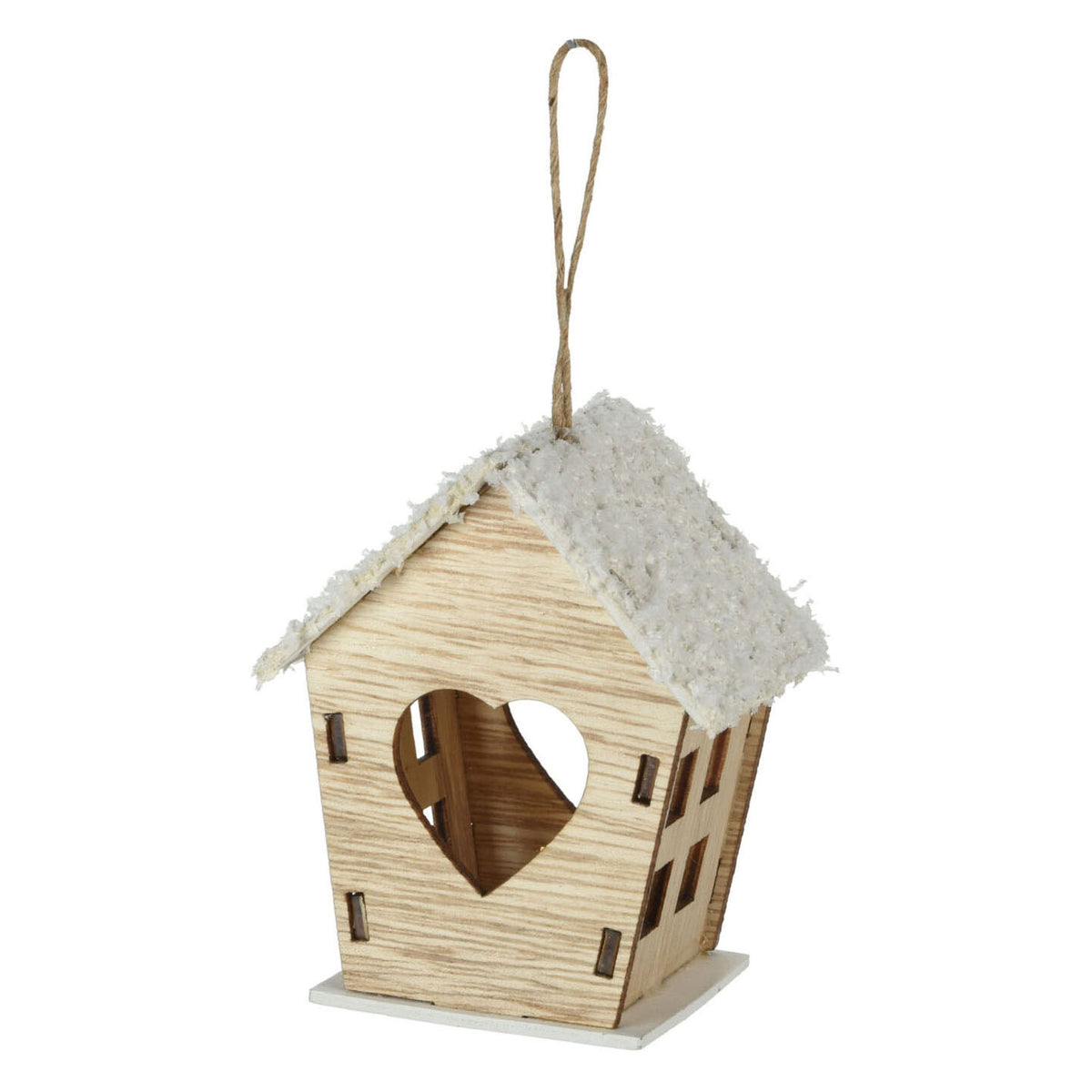 Casa di ganci di Natale in legno con LED