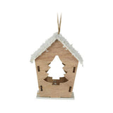 Casa di ganci di Natale in legno con LED
