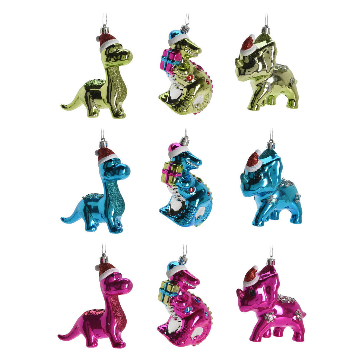 Ciondolo natalizio dinosauro, 27 pz.