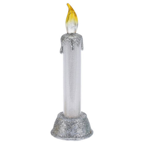 Candela a LED con glitter di Natale, 15 cm.