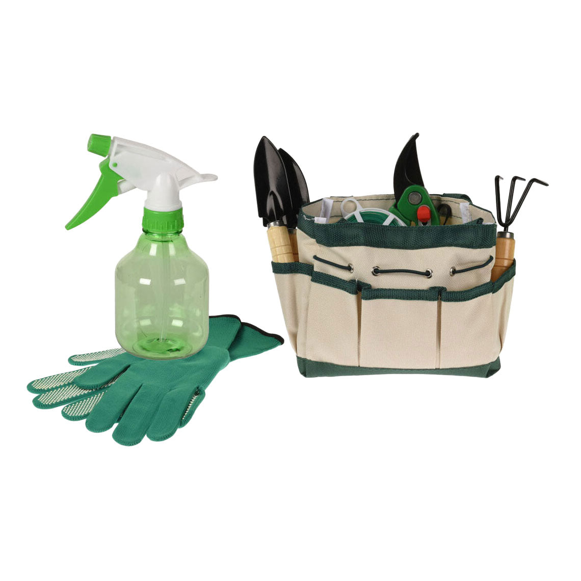 Set attrezzi da giardino in borsa, 8 pezzi.