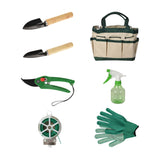Set attrezzi da giardino in borsa, 8 pezzi.