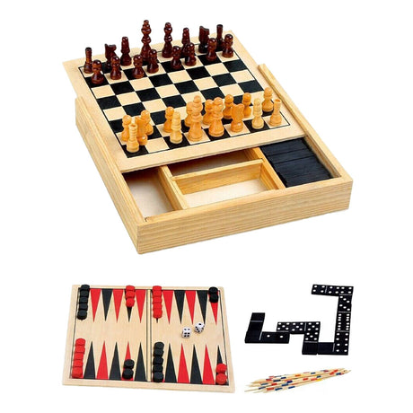 Scatola da gioco in legno 4 in 1