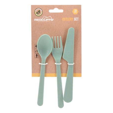 Set posate in plastica riciclata, 3 pezzi.
