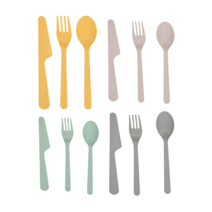 Set posate in plastica riciclata, 3 pezzi.
