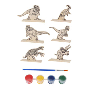 Set pittura Dino in legno, 6 pezzi.