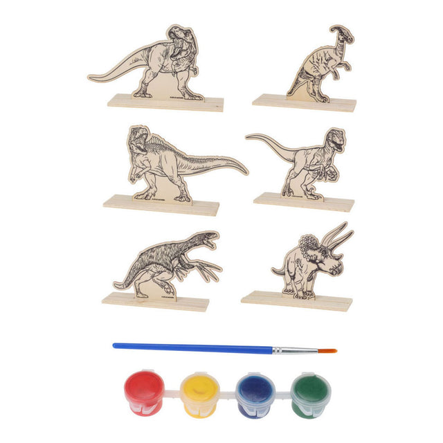Set pittura Dino in legno, 6 pezzi.